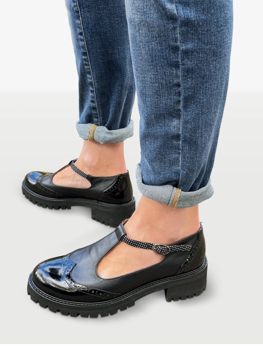 Julia Bo Leather Mary Janes Sz 34 US 4 Patent Chunky Kawaii  Brogues Shoes NWT